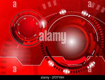 Kreis rot abstrakt Techno Hintergrund Stock Vektor