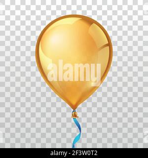 Goldballon. Ballon Gold, Ballon Geburtstag, Ballon festliche Helium. Vektorgrafik Stock Vektor