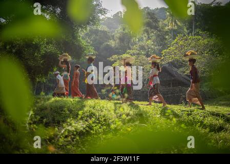 Tenganan, Bali / Indonesien - Mai 25 2018 : Atmosphäre der Harmonie im Dorf tenganan bali Stockfoto