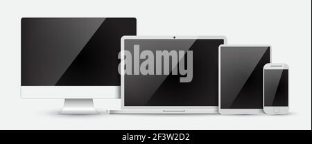 Computermonitor einstellen Stock Vektor