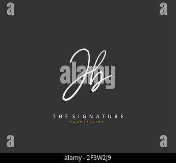 J B JB Anfangsbuchstabenhandschrift und Signaturlogo. Ein Konzept handschriftlich Initiallogo mit Template-Element. Stock Vektor