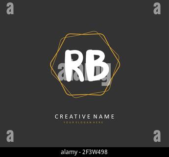 R B RB Anfangsbuchstabenhandschrift und Unterschriftenlogo. Ein Konzept handschriftlich Initiallogo mit Template-Element. Stock Vektor