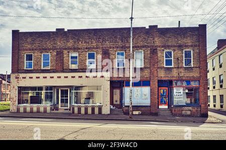 Market St und 7th st Zanesville Ohio Stockfoto