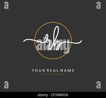 R B RB Anfangsbuchstabenhandschrift und Unterschriftenlogo. Ein Konzept handschriftlich Initiallogo mit Template-Element. Stock Vektor