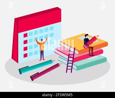 Zurück zur Schule Zeitplan Konzept Vektor Illustration Stock Vektor