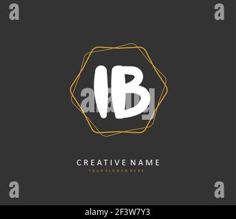 IB Initial Letter Handschrift und Unterschrift Logo. Ein Konzept handschriftlich Initiallogo mit Template-Element. Stock Vektor