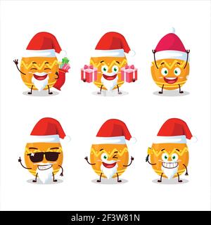Weihnachtsmann Emoticons mit orange osterei Cartoon-Charakter. Vektorgrafik Stock Vektor