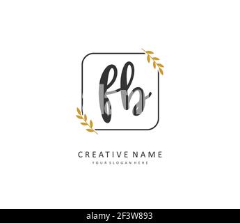 F B FB Anfangsbuchstabenhandschrift und Signaturlogo. Ein Konzept handschriftlich Initiallogo mit Template-Element. Stock Vektor