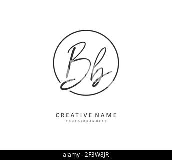 BB Anfangsbuchstabenhandschrift und Signaturlogo. Ein Konzept handschriftlich Initiallogo mit Template-Element. Stock Vektor