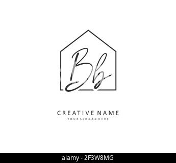 BB Anfangsbuchstabenhandschrift und Signaturlogo. Ein Konzept handschriftlich Initiallogo mit Template-Element. Stock Vektor