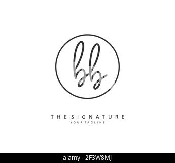 BB Anfangsbuchstabenhandschrift und Signaturlogo. Ein Konzept handschriftlich Initiallogo mit Template-Element. Stock Vektor