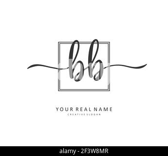 BB Anfangsbuchstabenhandschrift und Signaturlogo. Ein Konzept handschriftlich Initiallogo mit Template-Element. Stock Vektor
