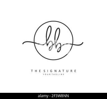 BB Anfangsbuchstabenhandschrift und Signaturlogo. Ein Konzept handschriftlich Initiallogo mit Template-Element. Stock Vektor