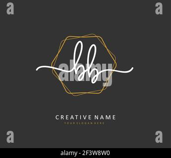 BB Anfangsbuchstabenhandschrift und Signaturlogo. Ein Konzept handschriftlich Initiallogo mit Template-Element. Stock Vektor
