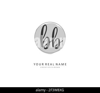 BB Anfangsbuchstabenhandschrift und Signaturlogo. Ein Konzept handschriftlich Initiallogo mit Template-Element. Stock Vektor
