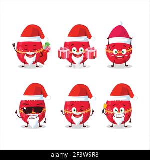 Weihnachtsmann Emoticons mit roten osterei Cartoon-Charakter. Vektorgrafik Stock Vektor