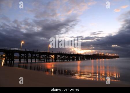 Coffs Harbour Jetty bei Sunrise in NSW, Australien Stockfoto