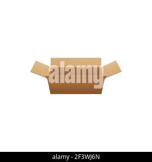 Kartonkiste, Versand- und Transportartikel isoliert. Vector Papier Box Container, Versand und Umzugskarton. Realistische Lieferung Verpackung, mockup Stock Vektor