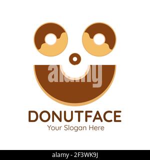 Illustration Vektor-Design von Donut Gesicht Logo für Ihr Unternehmen Stock Vektor