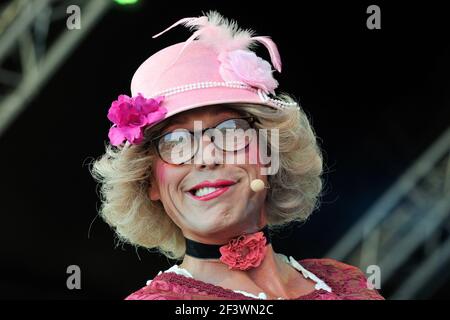 Lahr, Bergfest auf der Landesgartenschau mit Hansy Vogt (alias Frau Wäber). Stockfoto