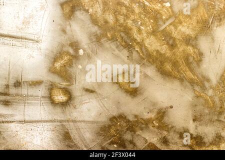 Wand Metall weiß und Gold Textur Hintergrund. Stockfoto