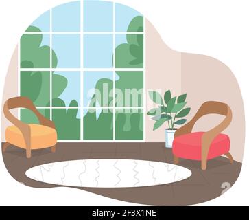 Home Interior 2D Vektor Web-Banner, Poster Stock Vektor