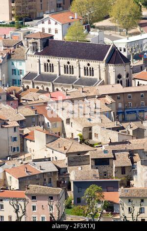 Saint-Peray (Südostfrankreich): Übersicht über die Gebäude und Häuser in der Stadt Stockfoto