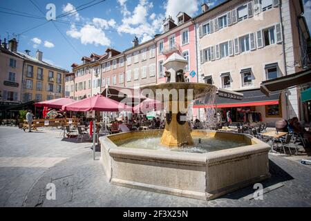 GAP (Südostfrankreich): „Place Jean Marcellin' Platz im Stadtzentrum Stockfoto