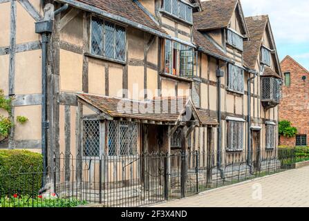 Geburtshaus von Shakespeare, wo er 1564 in Stratford-upon-Avon, England geboren wurde Stockfoto