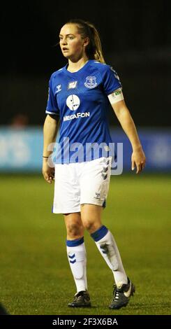 Everton Lucy Graham während des FA Women's Super League Match im Walton Hall Park, Liverpool. Bilddatum: Mittwoch, 17. März 2021. Stockfoto