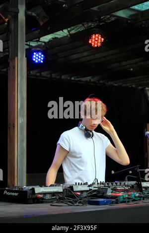 Daniel Avery im DJ-Set Konzert in der tohu Bohu Festival in Montpellier, Frankreich Stockfoto