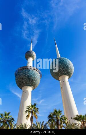 Kuwait, Kuwait-Stadt, Kuwait Towers Stockfoto