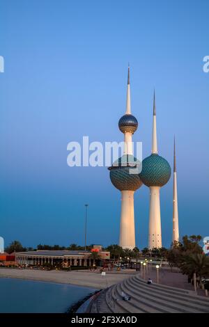 Kuwait, Kuwait-Stadt, Kuwait Towers Stockfoto