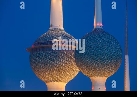 Kuwait, Kuwait-Stadt, Kuwait Towers Stockfoto