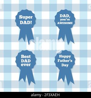 Abzeichen: Glücklicher Vatertag. Vektor-Illustration, flaches Design Stock Vektor