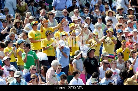 WIMBLEDON 2009 4th TAGE. JUAN MARTIN DEL POTRO V LLEYTON HEWITT. 25/6/09. BILD DAVID ASHDOWN Stockfoto