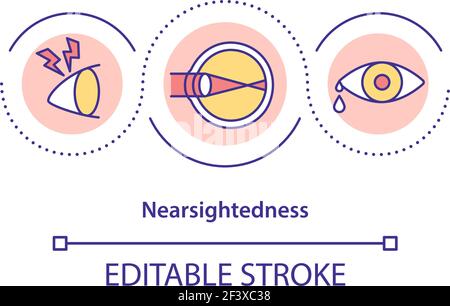 Symbol für das Konzept der Kurzsichtigkeit Stock Vektor