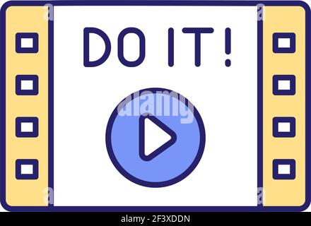 Motivationsvideo RGB-Farbsymbol Stock Vektor