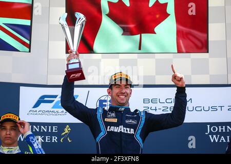 LATIFI Nicholas, Dämme, Porträt, Sieger, Podium während der FIA Formel 2 Meisterschaft 2018, Belgien vom 23. Bis 26. August in Spa - Francorchamps, Belgien - Foto Sebastiaan Rozendaal / DPPI Stockfoto