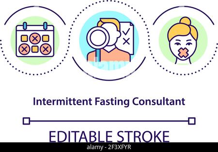 Symbol für das Konzept des intermittierenden Fastenberaters Stock Vektor