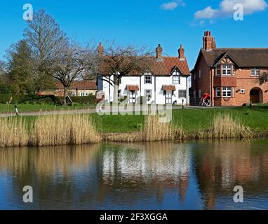 Der Duckpond im Dorf Askham Richard, North Yorkshire, England Stockfoto