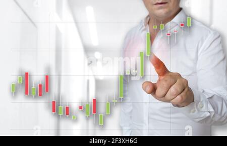 Candlestick Touchscreen Konzept wird man bedient. Stockfoto