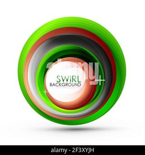 Spirale Swirl fließende Linien 3d Vektor Zusammenfassung Hintergrund. Spirale Swirl fließende Linien 3d Vektor Zusammenfassung Hintergrund. Vector Illustration Stock Vektor