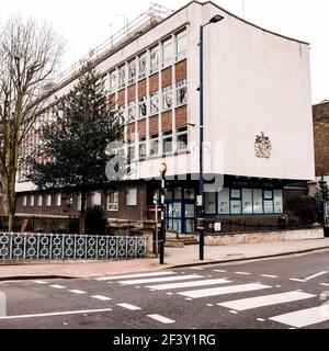 London, Großbritannien, März 18 2021, Kingston-upon-Thames Metropolitan Police Station Stockfoto