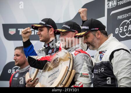 HUF MULLER Yvan (FRA), YMR, Hyundai i30 N TCR, Portrait NAGY Daniel (HUN), M1RA, Hyundai i 30 N TCR, Portrait Podium Ambiente während des 2018 FIA WTCR World Touring Car Cup, Race of hungaroring, Budapest vom 27. Bis 29. april - Foto Gregory Lenormand / DPPI Stockfoto