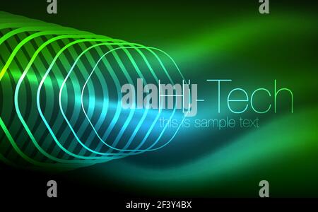 Umrisse Sechsecke, glühende geometrische Formen, digitale Techno abstrakt Hintergrund. Umrisse Sechsecke, glühende geometrische Formen, digitale techno Abstract Background, Vector Illustration Stock Vektor