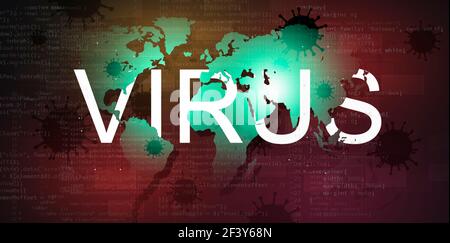 Computer Virus Programmierung Web-Entwicklung. Front-End-Web-Entwicklung. Mix Media Hintergrund Stockfoto