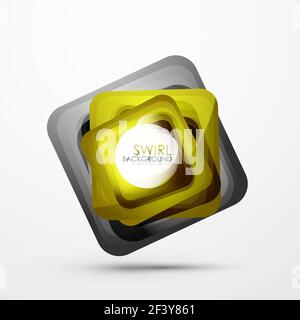 Square Swirl abstrakte Banner. Square Swirl abstrakte Banner. Vektor minimalistische Geometrische abstrakt Hintergrund Stock Vektor