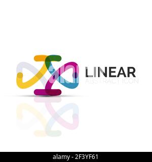 Abstrakte Blume oder Sterne minimalistisch lineare Symbol, dünne Linie geometrische Flachbild Symbol für Business Icon Design, abstrakte oder Emblem. Abstrakte Blume oder Sterne minimalistisch lineare Symbol, dünne Linie geometrische Flachbild Symbol für Business Icon Design, abstrakte oder Emblem. Vector Illustration isoliert auf Weiss mit farbigen Segmente erstellt Stock Vektor