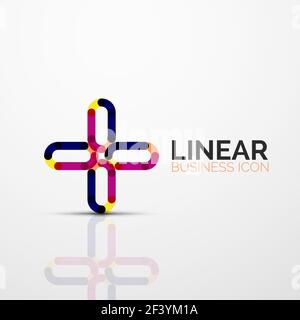 Abstrakte Blume oder Sterne minimalistisch lineare Symbol, dünne Linie geometrische Flachbild Symbol für Business Icon Design, abstrakte oder Emblem. Abstrakte Blume oder Sterne minimalistisch lineare Symbol, dünne Linie geometrische Flachbild Symbol für Business Icon Design, abstrakte oder Emblem. Vector Illustration isoliert auf Weiss mit farbigen Segmente erstellt Stock Vektor